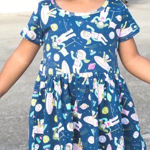Kids Space Astronaut Girls Dress - 2T